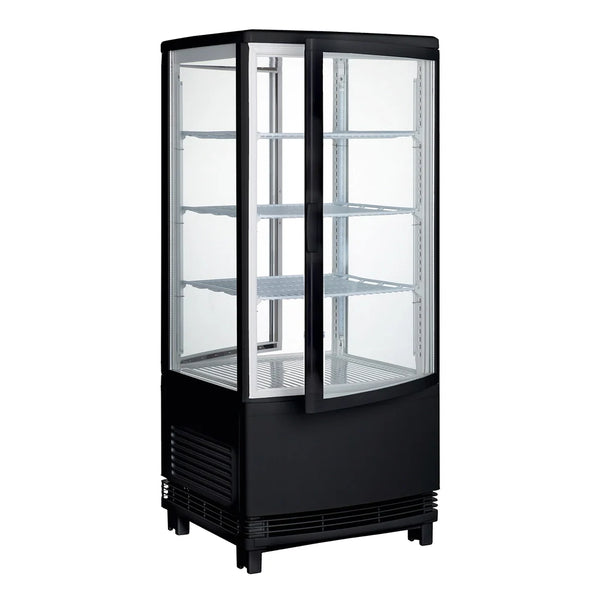 Winco CRD-1K Black Countertop Refrigerated Beverage Display, 110-120V, 230W, 2.7A