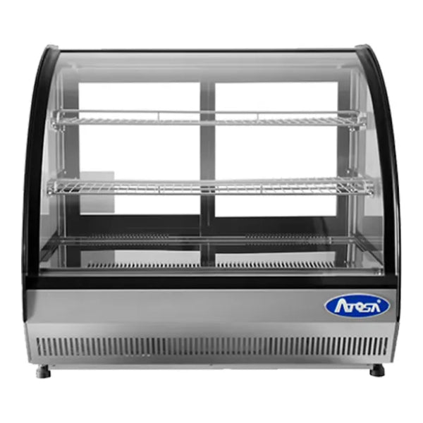 Atosa CRDC-35 27.6" Curved Glass Countertop Refrigerated Display Case 3.5 Cu.Ft