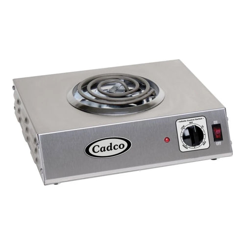 Cadco CSR-1T Single Burner Stainless Steel Portable Electric Hot Plate with 6