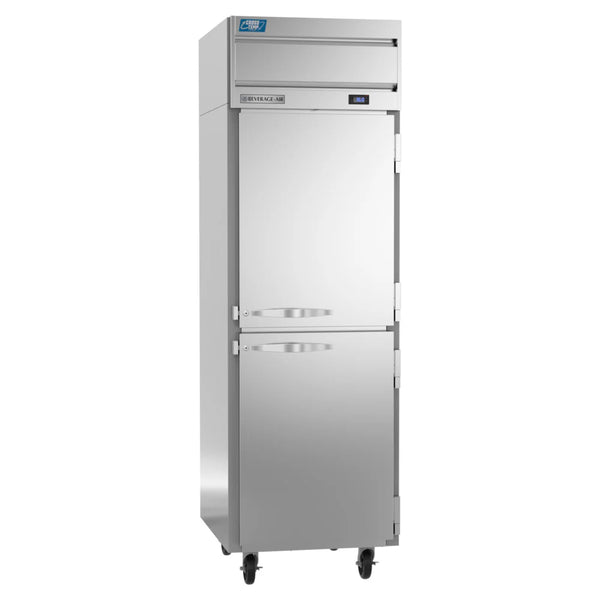 Beverage-Air CT1HC-1HS Cross-Temp 1 Section Convertible Reach-In Refrigerator / Freezer with Half Doors