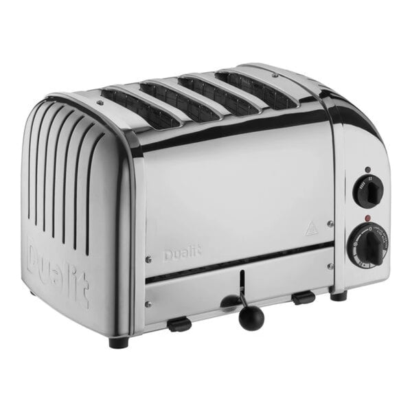 Cadco CTS-4(220) 4-Slice Standard Toaster with 1" Slots and Aluminum End Panels - 220V