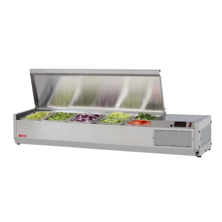 Turbo Air CTST-1200-N 47-1/4" Refrigerated CounterTop Salad/Sandwich Prep Table, 5 Pan Capacity, 115/60/1