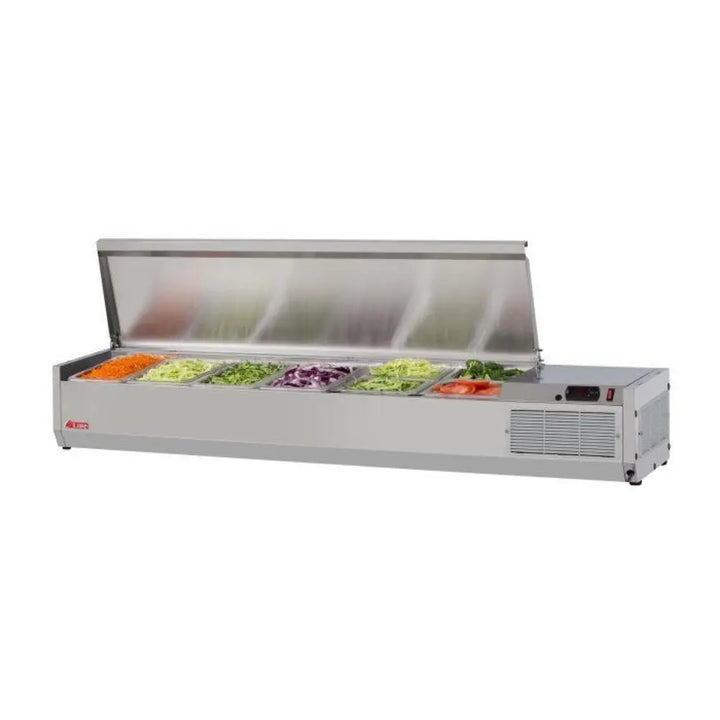 Turbo Air CTST-1500-N 59" Refrigerated CounterTop Salad/Sandwich Prep Table, 7 Pan Capacity, 115/60/1