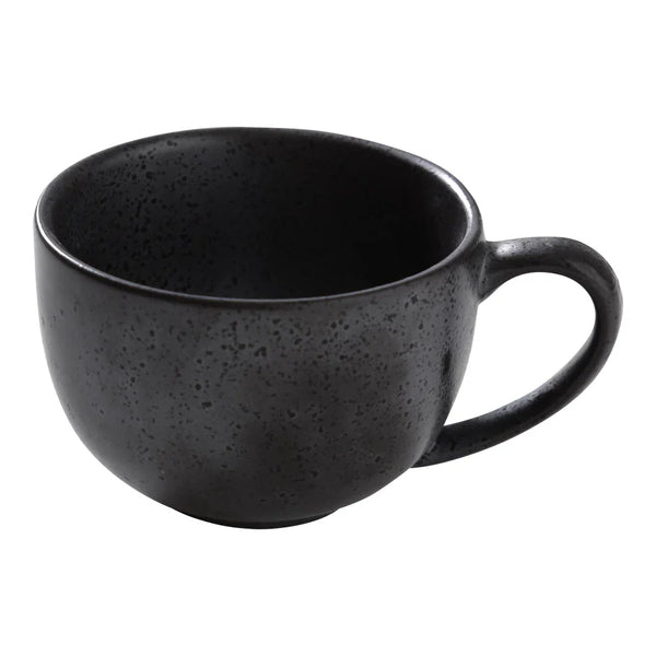 Yanco DB-001 Diamond Black 3.5" Cup in  Black Porcelain with Matte Glaze, 7oz - Pack of 36