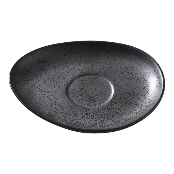 Yanco DB-002 Diamond Black 6" Saucer in Black Porcelain with Matte Glaze - Pack of 36