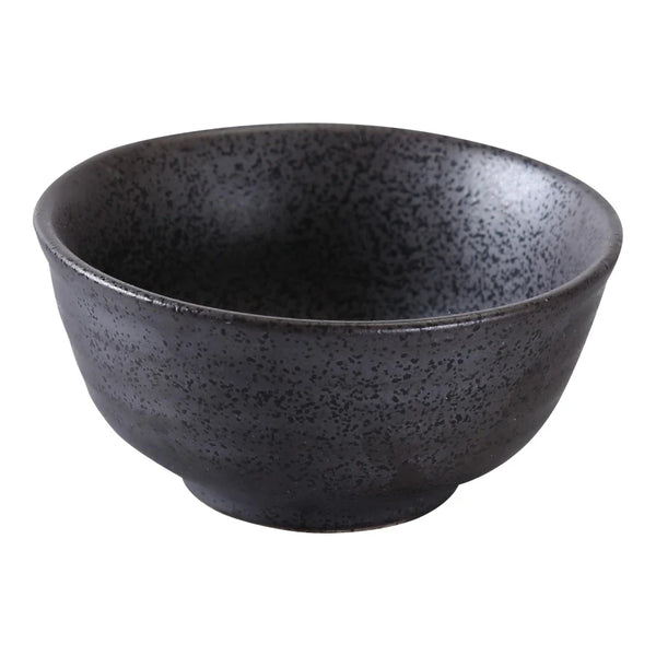 Yanco DB-3005 Diamond Black 4.5" Round Rice Bowl in Black Porcelain with Matte Glaze - Pack of 36