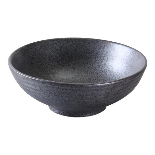 Yanco DB-3008 Diamond Black 8" Round Noodle Bowl in Black Porcelain with Matte Glaze - Pack of 12