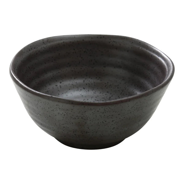 Yanco DB-3105 Diamond Black 4.5" Round Miso Soup Bowl in Black Porcelain with Matte Glaze - Pack of 36