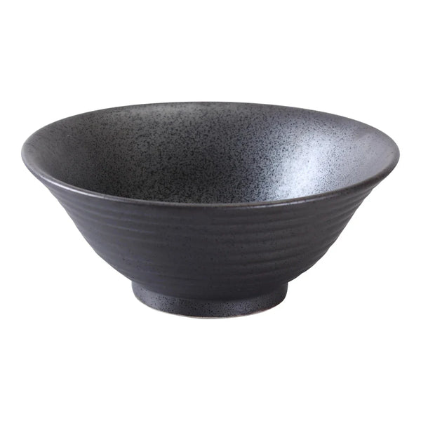 Yanco DB-3107 Diamond Black 7.5" Round Ramen Bowl in Black Porcelain with Matte Glaze - Pack of 24