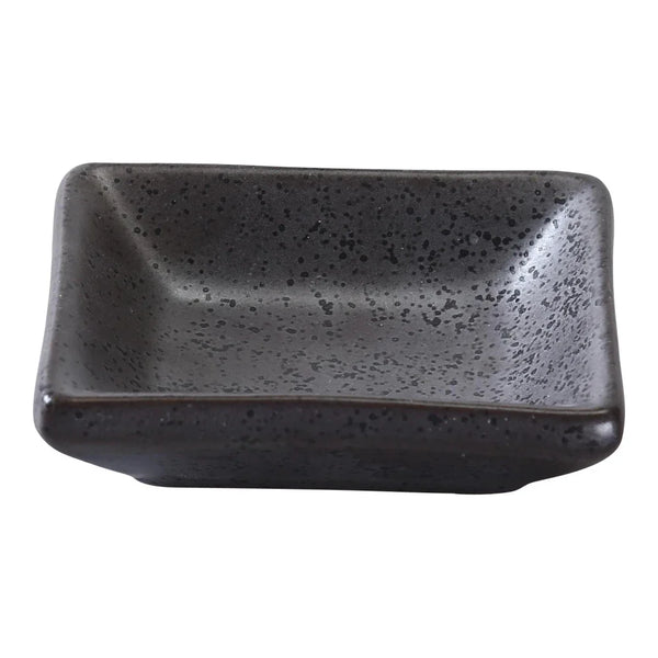 Yanco DB-4030 Diamond Black 3" Rectangular Sauce Dish in Black Porcelain with Matte Glaze - Pack of 48