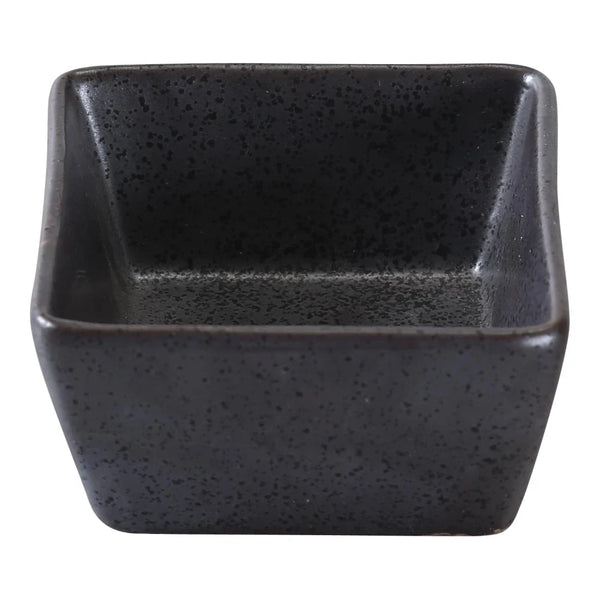 Yanco DB-4031 Diamond Black 3" Square Sauce Dish in Black Porcelain with Matte Glaze - Pack of 48