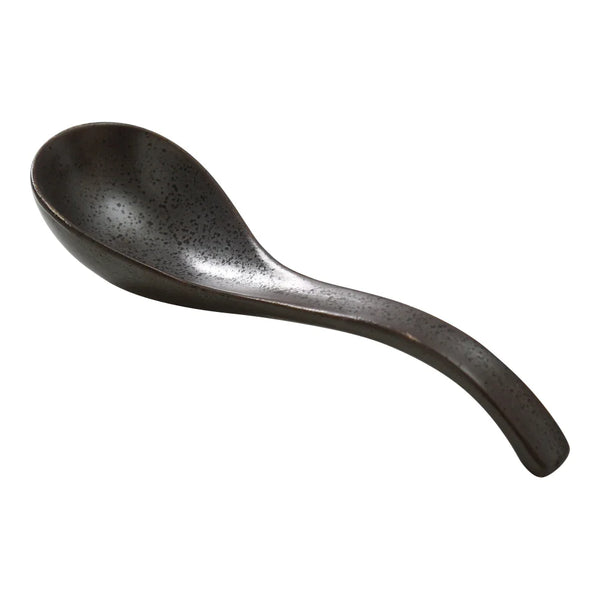 Yanco DB-7002 Diamond Black 5.5" Soup Spoon in Black Porcelain with Matte Glaze - Pack of 72