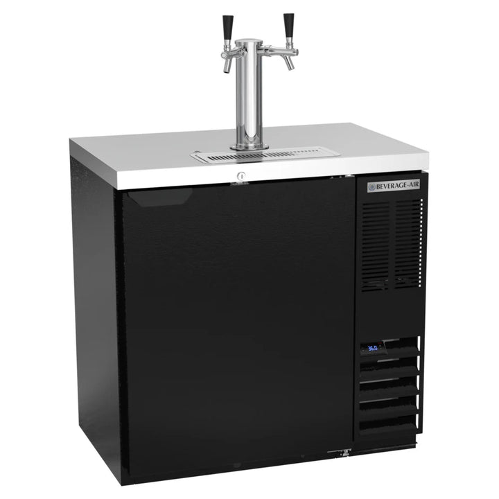 Beverage-Air DD36HC-1-B Double Tap Kegerator Beer Dispenser - Black, (1) 1/2 Keg Capacity