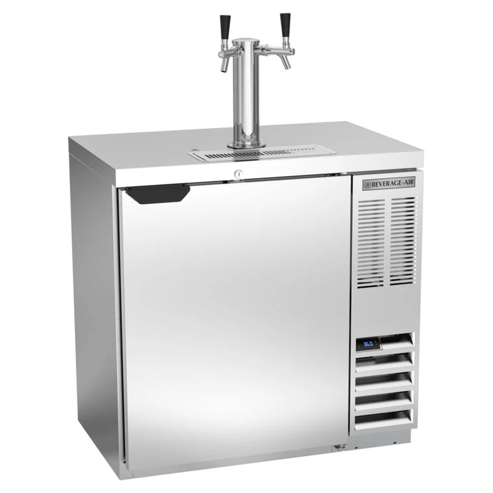 Beverage-Air DD36HC-1-S Double Tap Kegerator Beer Dispenser - Stainless Steel, (1) 1/2 Keg Capacity