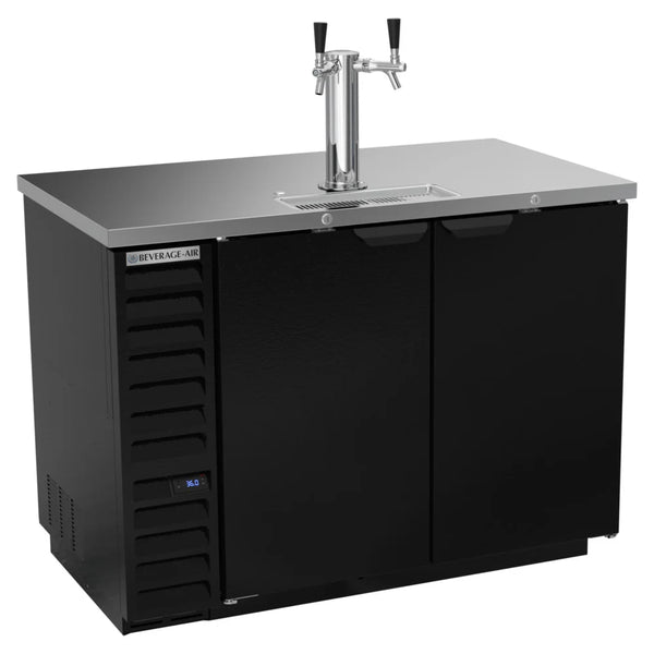 Beverage-Air DD50HC-1-B Double Tap Kegerator Beer Dispenser - Black, (2) 1/2 Keg Capacity