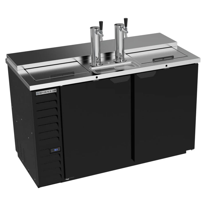 Beverage-Air DD58HC-1-C-B 2 Single Tap Club Top Kegerator Beer Dispenser - Black, (3) 1/2 Keg Capacity