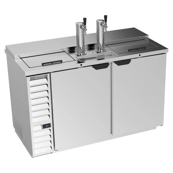 Beverage-Air DD58HC-1-C-S 2 Single Tap Club Top Kegerator Beer Dispenser - Stainless Steel Front, (3) 1/2 Keg Capacity