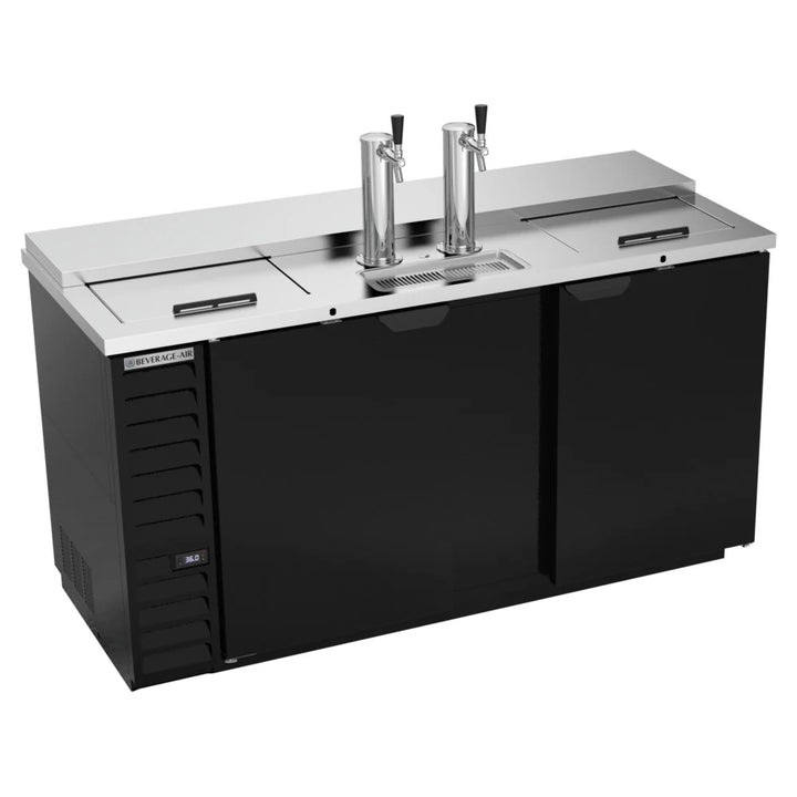 Beverage-Air DD68HC-1-C-B 2 Single Tap Club Top Kegerator Beer Dispenser - Black, (3) 1/2 Keg Capacity