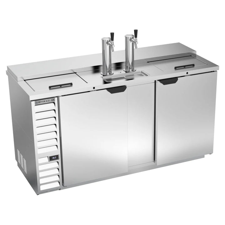 Beverage-Air DD68HC-1-C-S 2 Single Tap Club Top Kegerator Beer Dispenser - Stainless Steel Front, (3) 1/2 Keg Capacity