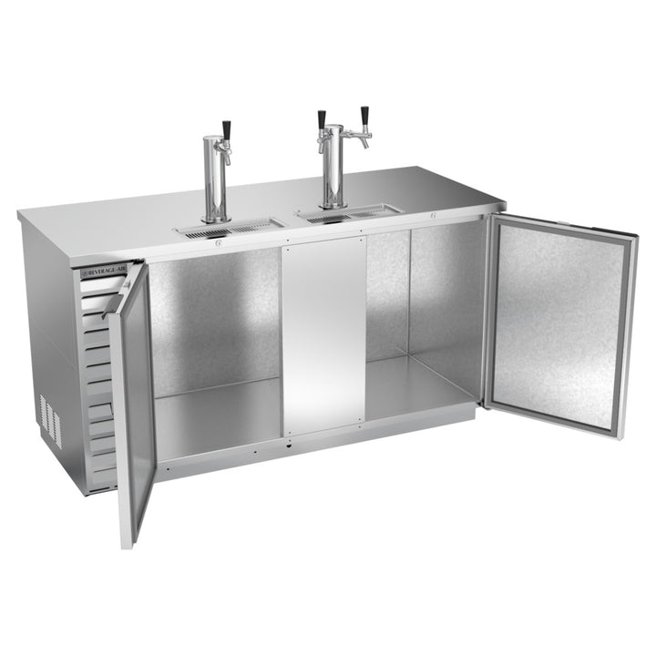 Beverage-Air DD68HC-1-S 1 Single and 1 Double Tap Kegerator Beer Dispenser - Stainless Steel Front, (3) 1/2 Keg Capacity