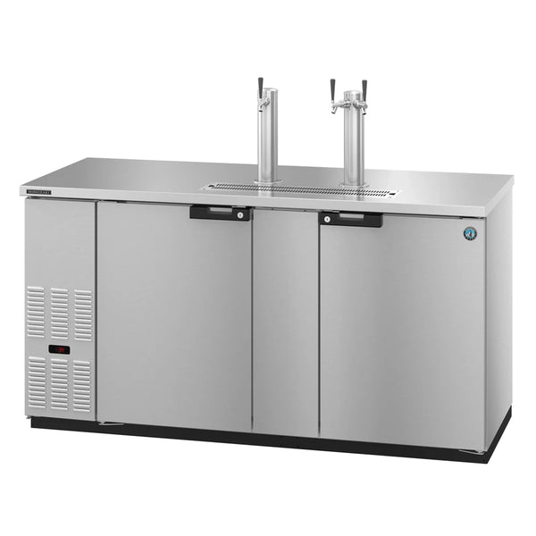 Hoshizaki DD69-S 80" DD Series Stainless Kegerator Beer Dispenser with 3 Keg Capacity, 2 Columns, 115v