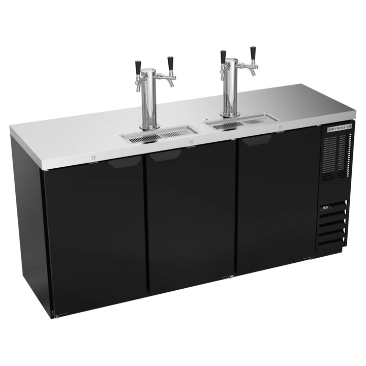 Beverage-Air DD72HC-1-B (2) Double Tap Kegerator Beer Dispenser - Black, (3) 1/2 Keg Capacity