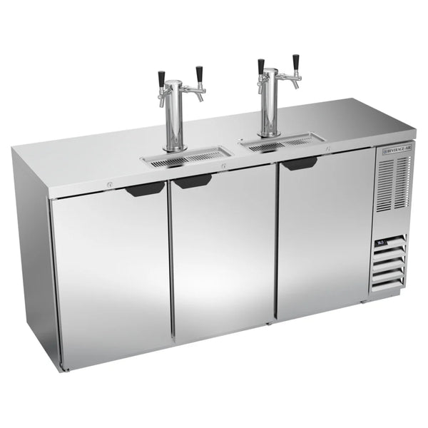 Beverage-Air DD72HC-1-S (2) Double Tap Kegerator Beer Dispenser - Stainless Steel, (3) 1/2 Keg Capacity