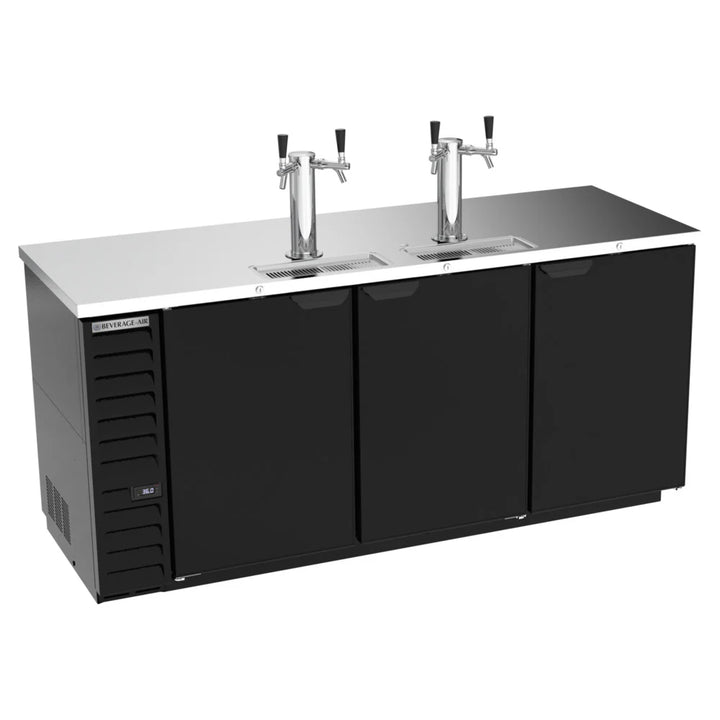 Beverage-Air DD78HC-1-B (2) Double Tap Kegerator Beer Dispenser - Black, (4) 1/2 Keg Capacity