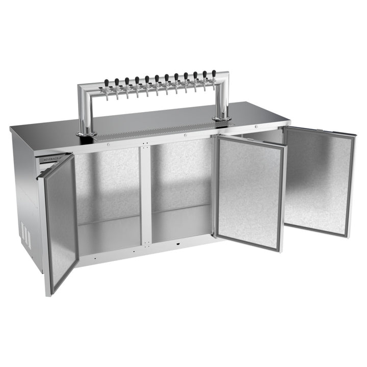 Beverage-Air DD78HC-1-S-12T Twelve Tap Kegerator Beer Dispenser - Stainless Steel, (4) 1/2 Keg Capacity