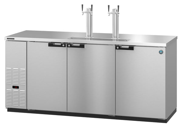 Hoshizaki DD80-S Stainless Steel Three Section Back Bar Refrigerator, 80" W x 29" D x 36.88" H