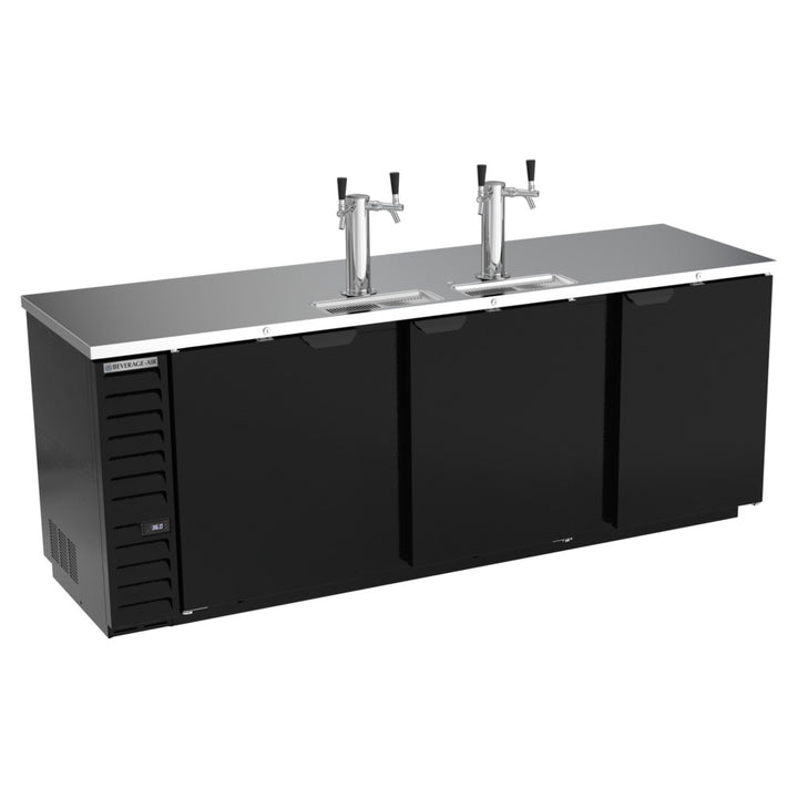 Beverage-Air DD94HC-1-B (2) Double Tap Kegerator Beer Dispenser - Black, (5) 1/2 Keg Capacity