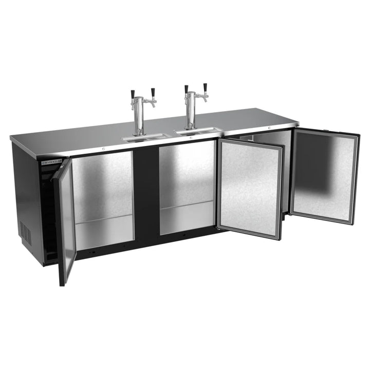 Beverage-Air DD94HC-1-B (2) Double Tap Kegerator Beer Dispenser - Black, (5) 1/2 Keg Capacity