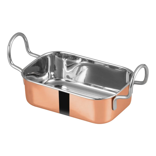 Winco DDSB-203C Mini Roasting Pan, 5"L x 3-3/8"W, Copper Plated