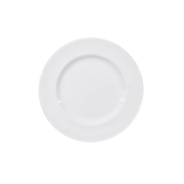 Furtino England Delta 20.5cm/8" White Porcelain Flat Plate, Pack of 6