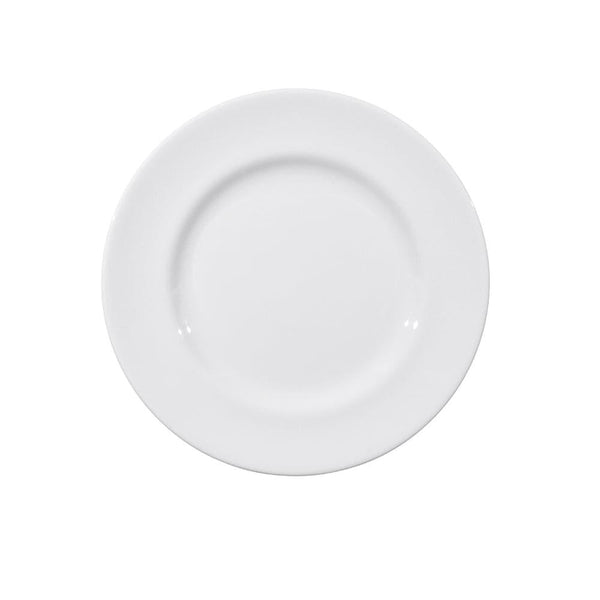 Furtino England Delta 23cm/9" White Porcelain Flat Plate, Pack of 6