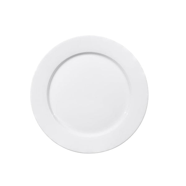 Furtino England Delta 28cm/11" White Porcelain Flat Plate, Pack of 6