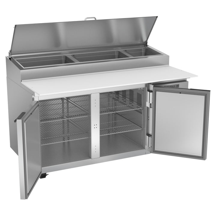 Beverage-Air DP60HC 60" 2 Door Refrigerated Pizza Prep Table