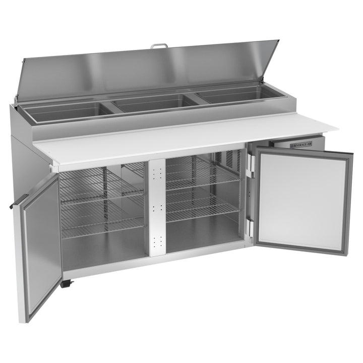 Beverage-Air DP72HC 72" 2 Door Refrigerated Pizza Prep Table