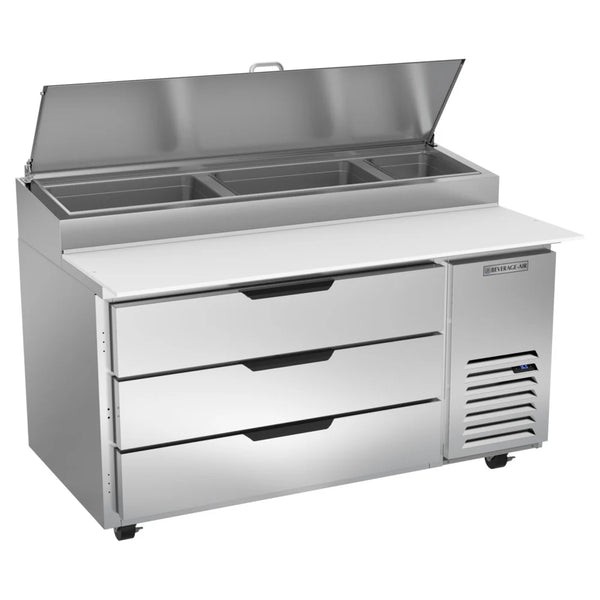 Beverage-Air DPD60HC-3 Hydrocarbon Series 60" 3 Drawer Pizza Prep Table