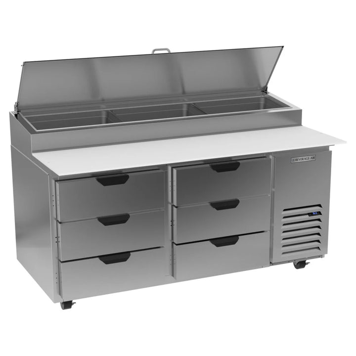 Beverage-Air DPD67HC-6 67" 6 Drawer Pizza Prep Table