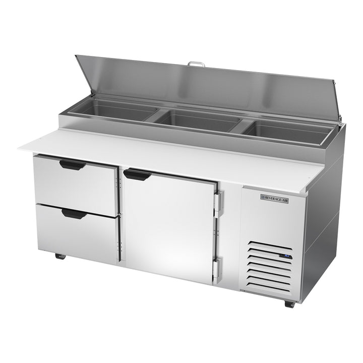 Beverage-Air DPD72HC-2 Hydrocarbon Series 72" 2 Drawer Pizza Prep Table 2