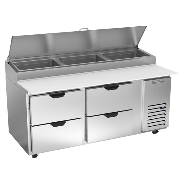 Beverage-Air DPD72HC-4 Hydrocarbon Series 72" 4 Drawer Pizza Prep Table