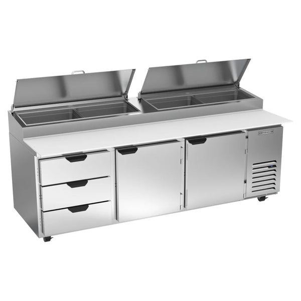 Beverage-Air DPD93HC-3 Hydrocarbon Series 93" 3 Drawer Pizza Prep Table