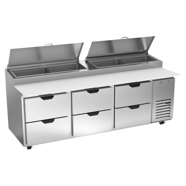 Beverage-Air DPD93HC-6 Hydrocarbon Series 93" 6 Drawer Pizza Prep Table