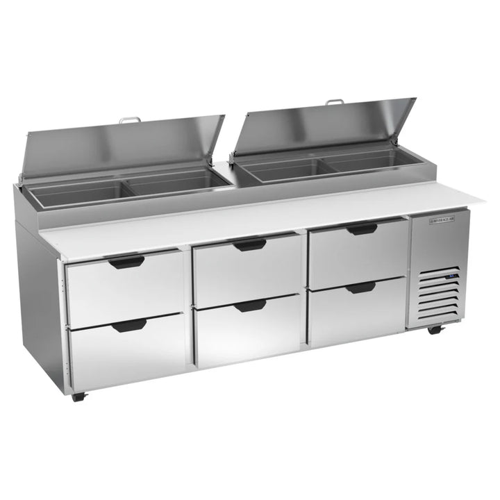 Beverage-Air DPD93HC-6 Hydrocarbon Series 93" 6 Drawer Pizza Prep Table