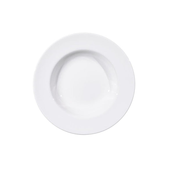 Furtino England Delta 23cm/9" White Porcelain Soup/Pasta Plate - HorecaStore