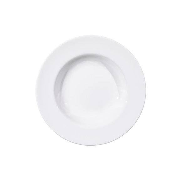 Furtino England Delta 23cm/9" White Porcelain Soup/Pasta Plate, Pack of 6