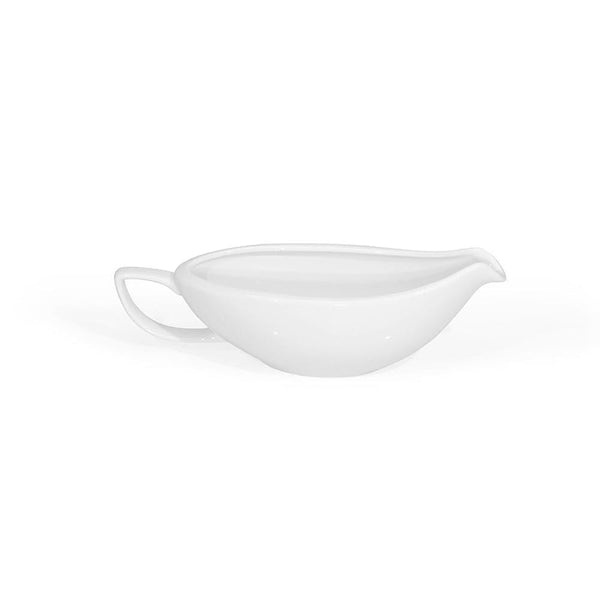 Furtino England Delta 45cl/15.5oz White Porcelain Sauce Boat, Pack of 6