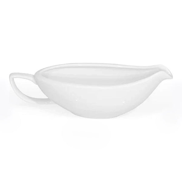 Furtino England Delta 45cl/15.5oz White Porcelain Sauce Boat, Pack of 6