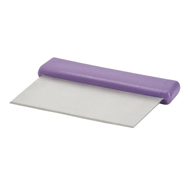 Winco DSC-2P Dough Scraper with Stainless Steel Blade and Purple Plastic Handle